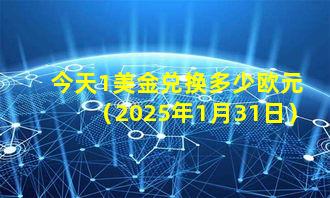 今天1美金兑换多少欧元(2025年1月31日)