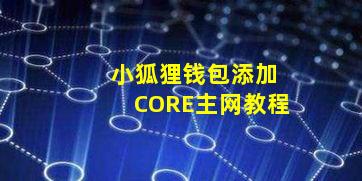小狐狸钱包添加CORE主网教程